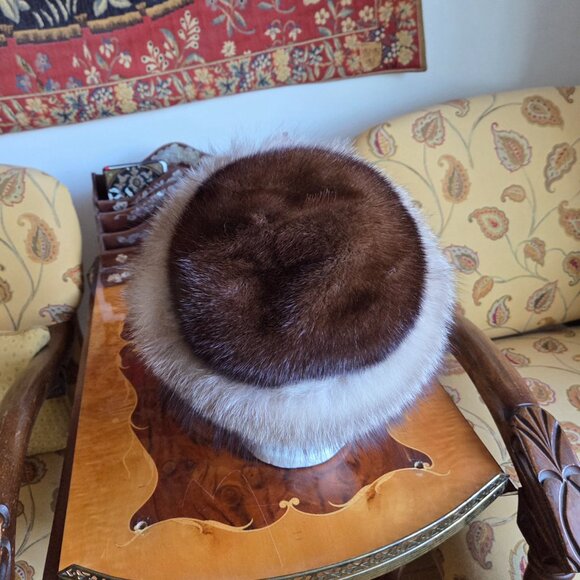 Stunning Real Fur Hat Mink & Crystal Fox - Picture 4 of 11